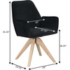 image:imageConvenience Concepts Take a Seat Miranda Swivel Accent Chair Velvet BlackNatural WoodBlack VelvetNatural Wood