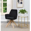image:imageConvenience Concepts Take a Seat Miranda Swivel Accent Chair Velvet BlackNatural WoodBlack VelvetNatural Wood