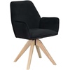 image:imageConvenience Concepts Take a Seat Miranda Swivel Accent Chair Velvet BlackNatural WoodBlack VelvetNatural Wood