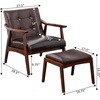 image:imageConvenience Concepts Take a Seat Natalie Accent Armchair and Ottoman Set 275  MidCentury Modern Lounge Chair with Foot Stool Set for Living Room Bedroom Espresso Faux Leather