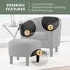 image:imageConvenience Concepts Take a Seat Roosevelt Accent Chair with Ottoman Set 2775  Modern MidBack Barrel Accent Chair with UShaped Ottoman for Living Room Bedroom Office Dark Gray Microfiber