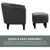image:imageConvenience Concepts Take a Seat Roosevelt Accent Chair with Ottoman Set 2775  Modern MidBack Barrel Accent Chair with UShaped Ottoman for Living Room Bedroom Office Dark Gray Microfiber