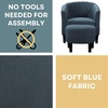 image:imageConvenience Concepts Take a Seat Roosevelt Accent Chair with Ottoman Set 2775  Modern MidBack Barrel Accent Chair with UShaped Ottoman for Living Room Bedroom Office Blue Fabric