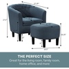 image:imageConvenience Concepts Take a Seat Roosevelt Accent Chair with Ottoman Set 2775  Modern MidBack Barrel Accent Chair with UShaped Ottoman for Living Room Bedroom Office Blue Fabric