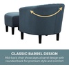 image:imageConvenience Concepts Take a Seat Roosevelt Accent Chair with Ottoman Set 2775  Modern MidBack Barrel Accent Chair with UShaped Ottoman for Living Room Bedroom Office Blue Fabric