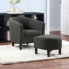 image:imageConvenience Concepts Take a Seat Roosevelt Accent Chair with Ottoman Set 2775  Modern MidBack Barrel Accent Chair with UShaped Ottoman for Living Room Bedroom Office Dark Gray Microfiber