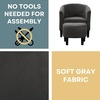image:imageConvenience Concepts Take a Seat Roosevelt Accent Chair with Ottoman Set 2775  Modern MidBack Barrel Accent Chair with UShaped Ottoman for Living Room Bedroom Office Dark Gray Microfiber