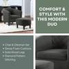 image:imageConvenience Concepts Take a Seat Roosevelt Accent Chair with Ottoman Set 2775  Modern MidBack Barrel Accent Chair with UShaped Ottoman for Living Room Bedroom Office Dark Gray Microfiber