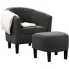 image:imageConvenience Concepts Take a Seat Roosevelt Accent Chair with Ottoman Set 2775  Modern MidBack Barrel Accent Chair with UShaped Ottoman for Living Room Bedroom Office Dark Gray Microfiber