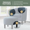 image:imageConvenience Concepts Take a Seat Roosevelt Accent Chair with Ottoman Set 2775  Modern MidBack Barrel Accent Chair with UShaped Ottoman for Living Room Bedroom Office Blue Fabric