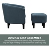 image:imageConvenience Concepts Take a Seat Roosevelt Accent Chair with Ottoman Set 2775  Modern MidBack Barrel Accent Chair with UShaped Ottoman for Living Room Bedroom Office Blue Fabric