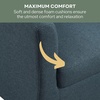 image:imageConvenience Concepts Take a Seat Roosevelt Accent Chair with Ottoman Set 2775  Modern MidBack Barrel Accent Chair with UShaped Ottoman for Living Room Bedroom Office Blue Fabric