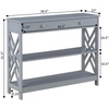 image:imageConvenience Concepts Titan 1 Drawer Console Table with Shelves GrayGrey