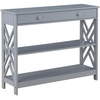 image:imageConvenience Concepts Titan 1 Drawer Console Table with Shelves GrayGrey