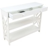 image:imageConvenience Concepts Titan 1 Drawer Console Table with Shelves GrayWhite