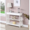 image:imageConvenience Concepts Titan 1 Drawer Console Table with Shelves GrayWhite