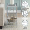 image:imageConvenience Concepts Town Square Chairside Table 12  Modern 3Tier Tempered Glass Living Room Side Table with Storage Shelves Contemporary Family Room End Table Glass Chrome