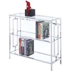 image:imageConvenience Concepts Town Square Chrome 3 Tier Bookcase Clear Glass  Chrome Frame