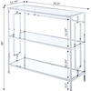 image:imageConvenience Concepts Town Square Chrome 3 Tier Bookcase Clear Glass  Chrome Frame