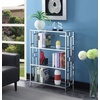 image:imageConvenience Concepts Town Square Chrome 4 Tier Bookcase Clear Glass  Chrome Frame
