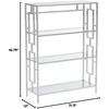 image:imageConvenience Concepts Town Square Chrome 4 Tier Bookcase Clear Glass  Chrome Frame