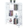 image:imageConvenience Concepts Town Square Chrome 4 Tier Bookcase Clear Glass  Chrome Frame