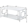 image:imageConvenience Concepts Town Square Chrome Coffee Table 42  Contemporary Modern Living Room Table with Storage Shelf for Living Room GlassChromeGlassChrome