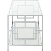 image:imageConvenience Concepts Town Square Chrome Coffee Table 42  Contemporary Modern Living Room Table with Storage Shelf for Living Room GlassChromeGlassChrome