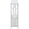 image:imageConvenience Concepts Town Square Chrome Console Table 42  Contemporary Modern Sofa Table with Storage Shelf Narrow Entryway Hall Table for Living Room Bedroom Bathroom GlassChromeGlassChrome