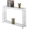 image:imageConvenience Concepts Town Square Chrome Console Table 42  Contemporary Modern Sofa Table with Storage Shelf Narrow Entryway Hall Table for Living Room Bedroom Bathroom GlassChromeWhite Faux MarbleChrome