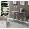 image:imageConvenience Concepts Town Square Chrome Console Table 42  Contemporary Modern Sofa Table with Storage Shelf Narrow Entryway Hall Table for Living Room Bedroom Bathroom GlassChromeWhite Faux MarbleChrome