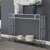 image:imageConvenience Concepts Town Square Chrome Console Table 42  Contemporary Modern Sofa Table with Storage Shelf Narrow Entryway Hall Table for Living Room Bedroom Bathroom GlassChromeGlassChrome