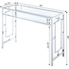 image:imageConvenience Concepts Town Square Chrome Desk 42  Contemporary Modern Office Den Desk with Shelf Console Table and Glam Vanity GlassChromeDesk