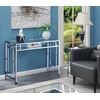 image:imageConvenience Concepts Town Square Chrome Desk 42  Contemporary Modern Office Den Desk with Shelf Console Table and Glam Vanity GlassChromeDesk