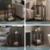 image:imageConvenience Concepts Town Square Chrome End Table 1575  Contemporary Modern Living Room Table with Storage Shelf Accent Side Table Bedroom Nightstand GlassBlack Chrome