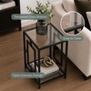 image:imageConvenience Concepts Town Square Chrome End Table 1575  Contemporary Modern Living Room Table with Storage Shelf Accent Side Table Bedroom Nightstand GlassBlack Chrome