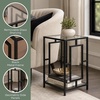 image:imageConvenience Concepts Town Square Chrome End Table 1575  Contemporary Modern Living Room Table with Storage Shelf Accent Side Table Bedroom Nightstand GlassBlack Chrome