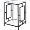 image:imageConvenience Concepts Town Square Chrome End Table 1575  Contemporary Modern Living Room Table with Storage Shelf Accent Side Table Bedroom Nightstand GlassBlack Chrome