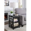 image:imageConvenience Concepts Town Square End Table with Shelves DriftwoodWhiteBlack