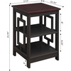 image:imageConvenience Concepts Town Square End Table with Shelves DriftwoodWhiteEspresso
