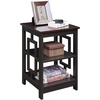 image:imageConvenience Concepts Town Square End Table with Shelves DriftwoodWhiteEspresso