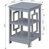 image:imageConvenience Concepts Town Square End Table with Shelves DriftwoodWhiteGrey
