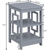 image:imageConvenience Concepts Town Square End Table with Shelves DriftwoodWhiteGrey