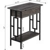 image:imageConvenience Concepts Town Square Flip Top End Table with Charging Station Weathered GrayBlack