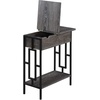 image:imageConvenience Concepts Town Square Flip Top End Table with Charging Station Weathered GrayBlack