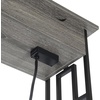 image:imageConvenience Concepts Town Square Flip Top End Table with Charging Station Weathered GrayBlack