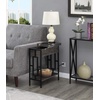 image:imageConvenience Concepts Town Square Flip Top End Table with Charging Station Weathered GrayBlack