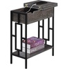 image:imageConvenience Concepts Town Square Flip Top End Table with Charging Station Weathered GrayBlack
