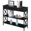 image:imageConvenience Concepts Tucson 1Drawer Console Table with Shelves BlackBlackBlackBlack