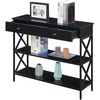 image:imageConvenience Concepts Tucson 1Drawer Console Table with Shelves BlackBlackBlackBlack